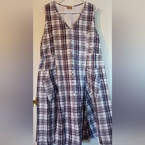 Tulip Dress Sz. X Large. Sleeveless 100% Cotton Pockets